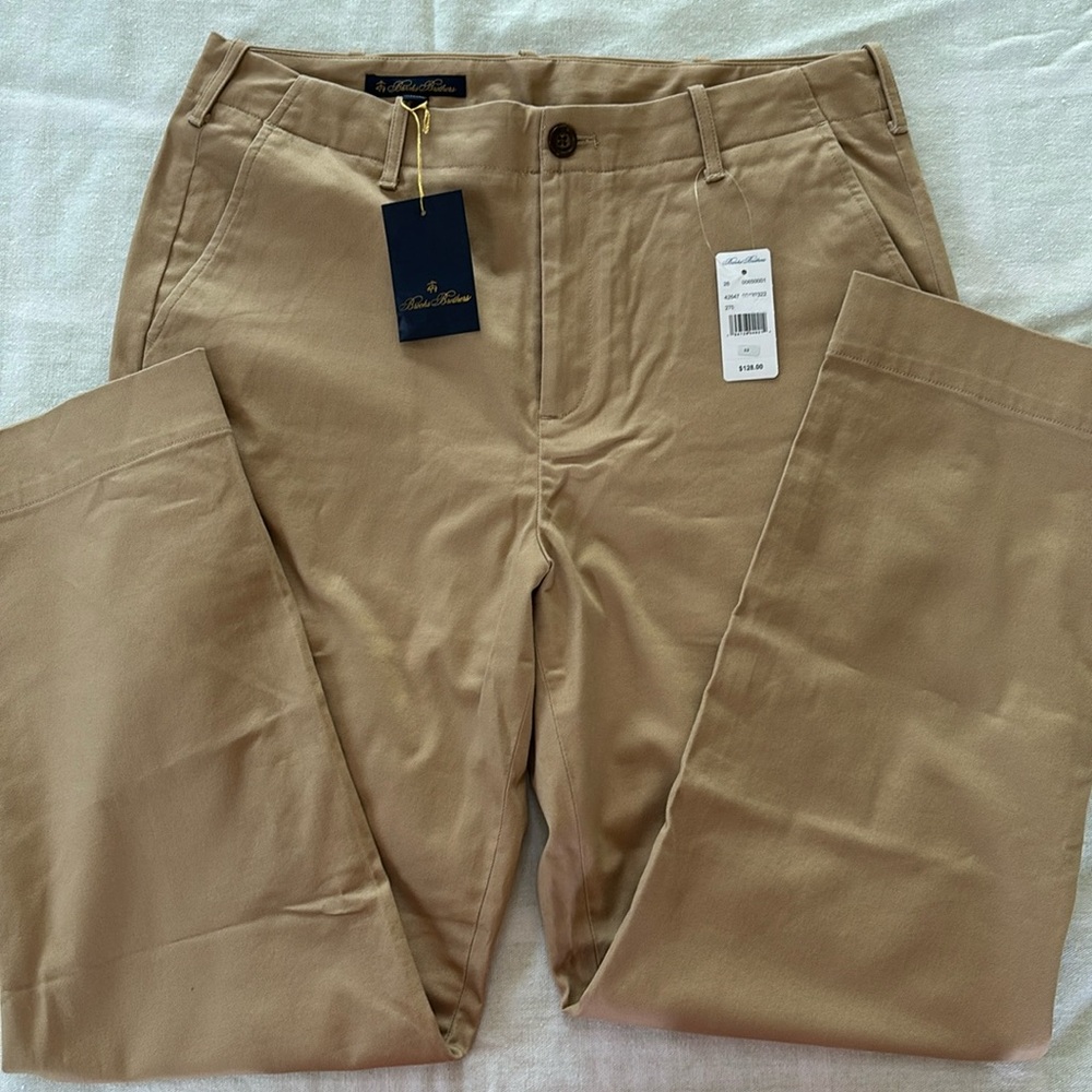 NWT Brooks Brothers Garment Washed Stretch Cotton Chinos Size- 12 - Picture 3 of 5